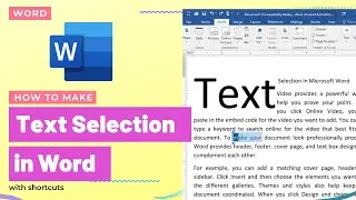 How to make Text Selection in Microsoft Word - How to Select Word, Sentence, Paragraph in Simple Way