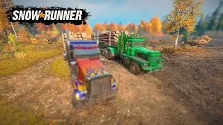 Island Lake - Timber at arm's reach | Peterbilt 379 | Snow⭐Runner Gameplay