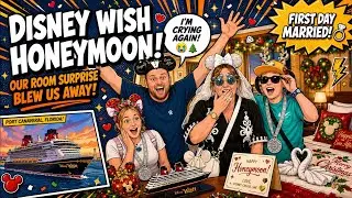 OUR DISNEY WISH HONEYMOON CRUISE AT CHRISTMAS 🎄 | Merrytime Cruise Day 1 | Embarkation Day