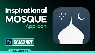 Mosque Flat Icon Concept Design | Islamic Modern App Icon - Photoshop