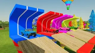 Replay  - TRANSPORTING OF COLORS VEHICLES CARS FS22 | Farming Simulator 22