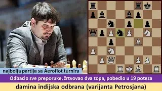 Igrao kontra od onoga što su ga naučili, žrtvovao dva topa, pobedio u 19 poteza