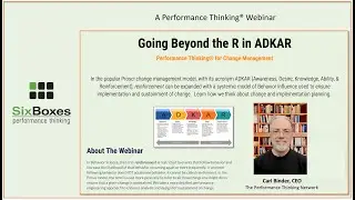 Going Beyond the R in ADKAR - Change Management & Implementation Planning with Performance Thinking&reg;