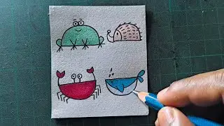 How to draw cute animals using half circle
