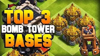 Clash of Clans | TOP 3 TH9 BOMB TOWER Farming Base 2016 | CoC BEST Town Hall 9 Defense [2016]