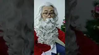 how to wear synthetic santa cluas beard and wig