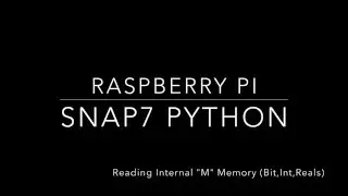 Raspberry Pi - Tutorials - S7-1200 & Snap7 Python,  Read/Write Internal Memory