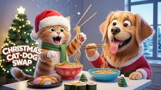 🎄 Cat & Dog Christmas Mukbang Gone Wrong 😹🐶 | They Swapped Voices?! DIGITAL MARKETING Ads campaign