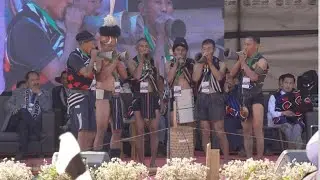 Warcry competition during Khiamniungan Mini hornbill festival at Nokhu.