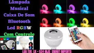 Lampada Musical Caixa De Som Bluetooth Led Rgb Com Controle LUATEK LK- 634
