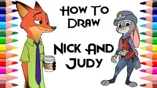 How To Draw And Color Nick And Judy - Zootopia Coloring Pages