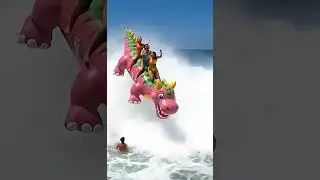 AI Crazy inflatable surfing Dragon Drop pooltoy fun
