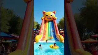 ❤️Evolution of Cats : Water Slide cat 🥰 #trending #cutecat #viralshort #cuteanimals #babycat