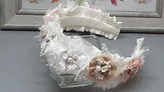 Como hacer una diadema de centros bordados elegantes para bautizo o comuniones #MAYRALEON