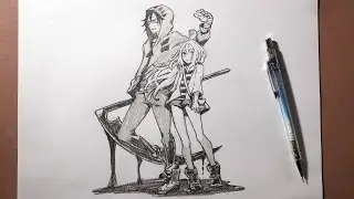 how to draw Angels of death Zack x Rachel