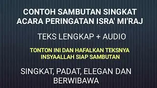 Contoh sambutan ketua panitia acara peringatan Isra' Mi'raj (singkat, padat dan elegan)