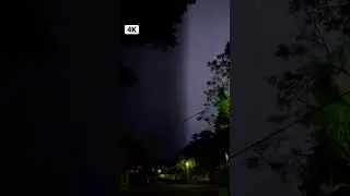 Repeated lightning strikes at night near a hospital sky 4K video static shot #shorts