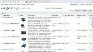 Compare products using Google Squared