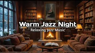 Late Night Jazz by the Fireplace | Cozy Winter Library Ambience | Work Music Ambience | Work Music