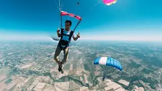 Summer air causing SUPER Choppy winds on this skydive 😬