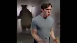 bear chasing Jerma down hall