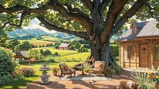 Cozy Country Cottage Ambience &ndash; Beautiful Music, Big Tree, Horse and Nature Sounds Life