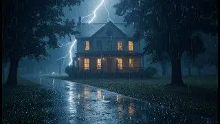 Heavy Rain & Thunderstorm Ambience | Cozy Forest Cabin Rain Sounds for Deep Relaxation and Sleep