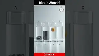 Which glass has the most water?#BrainTeaser #SmartOnly #GuessTheGlass #PuzzleChallenge #MindGame