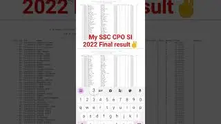 My SSC CPO SI 2022 Final result✌️✌️❤️❤️#ssccporesult2022#sscpo #ssccpo2022
