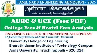 TNEA | FEES STRUCTURE ANALYSIS|ANNA UNIVERSITY REGIONAL CAMPUS and UNIVERSITY COLLEGE OF ENGINEERING