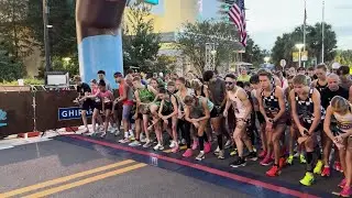 345 gallons of hot cocoa fuel Downtown Tampa run