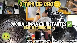 TIPS DE ORO🪙COCINA LIMPIA POR MAS TIEMPO|FÁCIL LAVADO DE AIR FRYER🫧HAUL DE COCINA |ADIOS CUCARACHAS