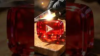 Glass YouTube Logo ASMR 🔪✨ | Satisfying Macro Cut #viralshorts #satisfying #asmr