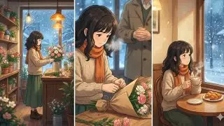 Snowy Café Break ☕ Coffee ASMR & Lo-Fi | Ghibli-Style Florist 💐 Winter Vlog