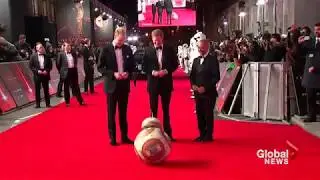 Star Wars droid greet royals at U.K. premiere, cast calls Prince Harry a Jedi