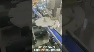 Rotary dust cover capping machine;plastic cover capping equipment, #automaticmachine #cappingmachine