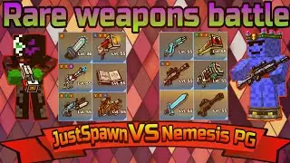 Pixel gun 3d. Rare weapons battle;JustSpawn VS Nemesis PG