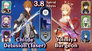 Spiral Abyss 3.8 - C0 Childe Delusion Taser & C0 Yoimiya Burgeon | Floor 12 9 Stars | Genshin Impact