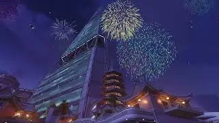 Lijiang Tower | Fireworks Over the City 🎆🏙️ | Overwatch Ambient Background 1080pHD