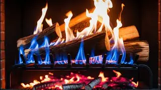 Relaxation & Night Comfort – 12H Cozy Fireplace with Blue Flames, Burning Logs & Ember Bed