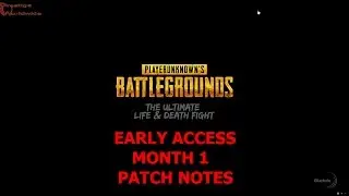 PLAYER UNKNOWN BATTLGROUNDS: MONTH 1 PATCH NOTES