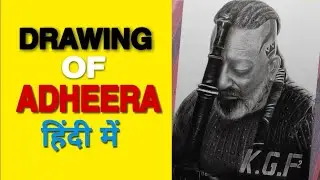 KGF Chapter 2 Sanjay Dutt's ADHEERA look Poster DRAWING complete tutorial  step by step