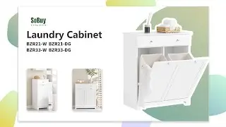 SoBuy Laundry basket | Laundry cabinet | Bathroom cabinet | Bathroom vanities | BZR21-W | BZR33-W