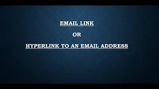 Email Link in Html | Hyperlink To An Email Address