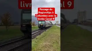 Passage du NPZ Domino RegionAlps au PN de Collombey avec la livr&eacute;e: Canal 9. #regionalps