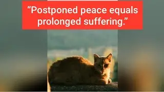 Postponed peace equals prolonged suffering.
