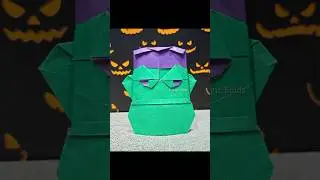 Origami Frankenstein Mask #halloween #diy #origami