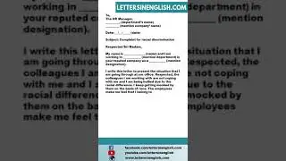 Letter to HR for Racial Discrimination