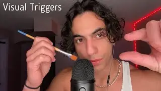 ASMR || Visual Triggers For Sleep (Face touching, Face Brushing, Hand movements, hand sounds, etc)
