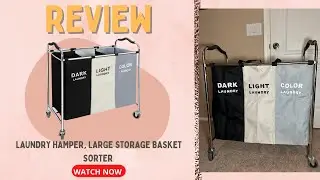 240L Laundry Hamper, Large Blanket Storage Basket Sorter 3 Section Bag Organizer Review